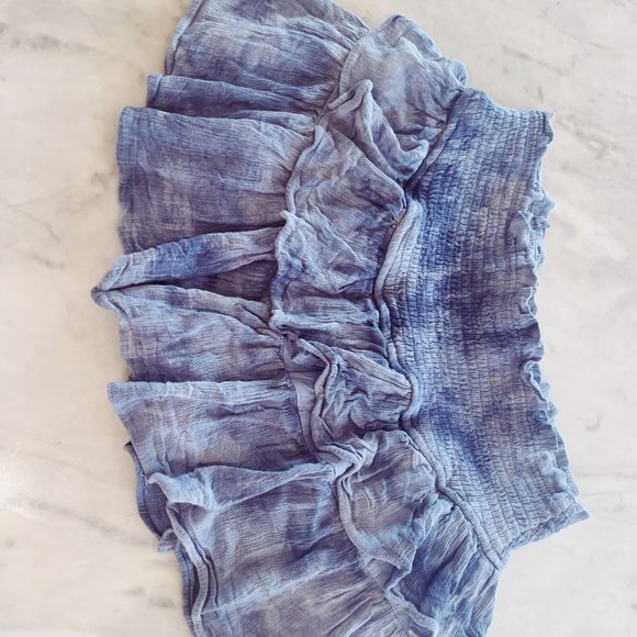 Blue Tye Dye Print Mini Skirt - Picture 4 of 4